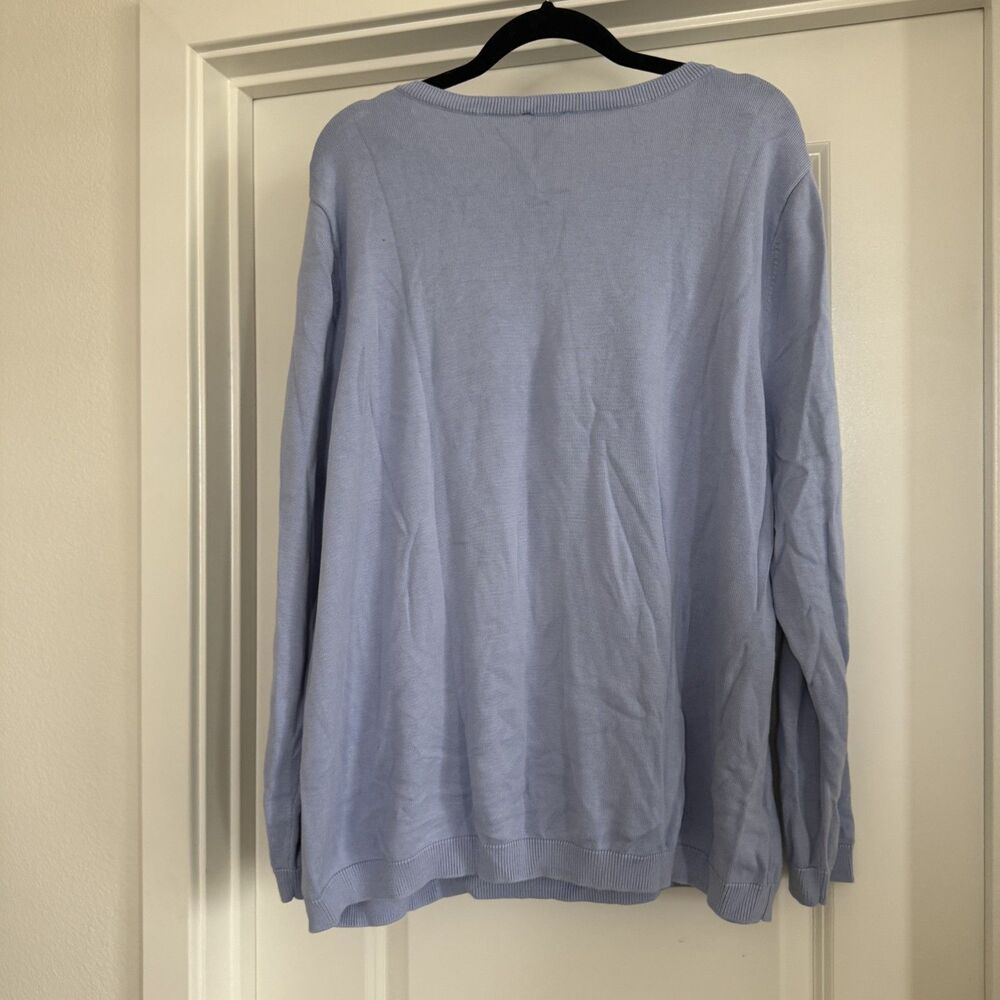 Talbots Plus 3X cotton blend nautical sweater coastal summer anchor - Picture 4 of 14